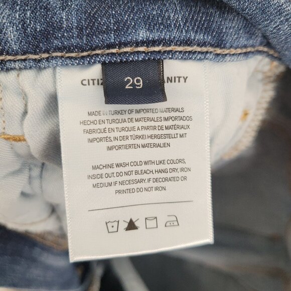 Citizens Of Humanity Isola Straight Crop Jeans Stretch Raw Hem Blue Size 29 - Picture 14 of 16
